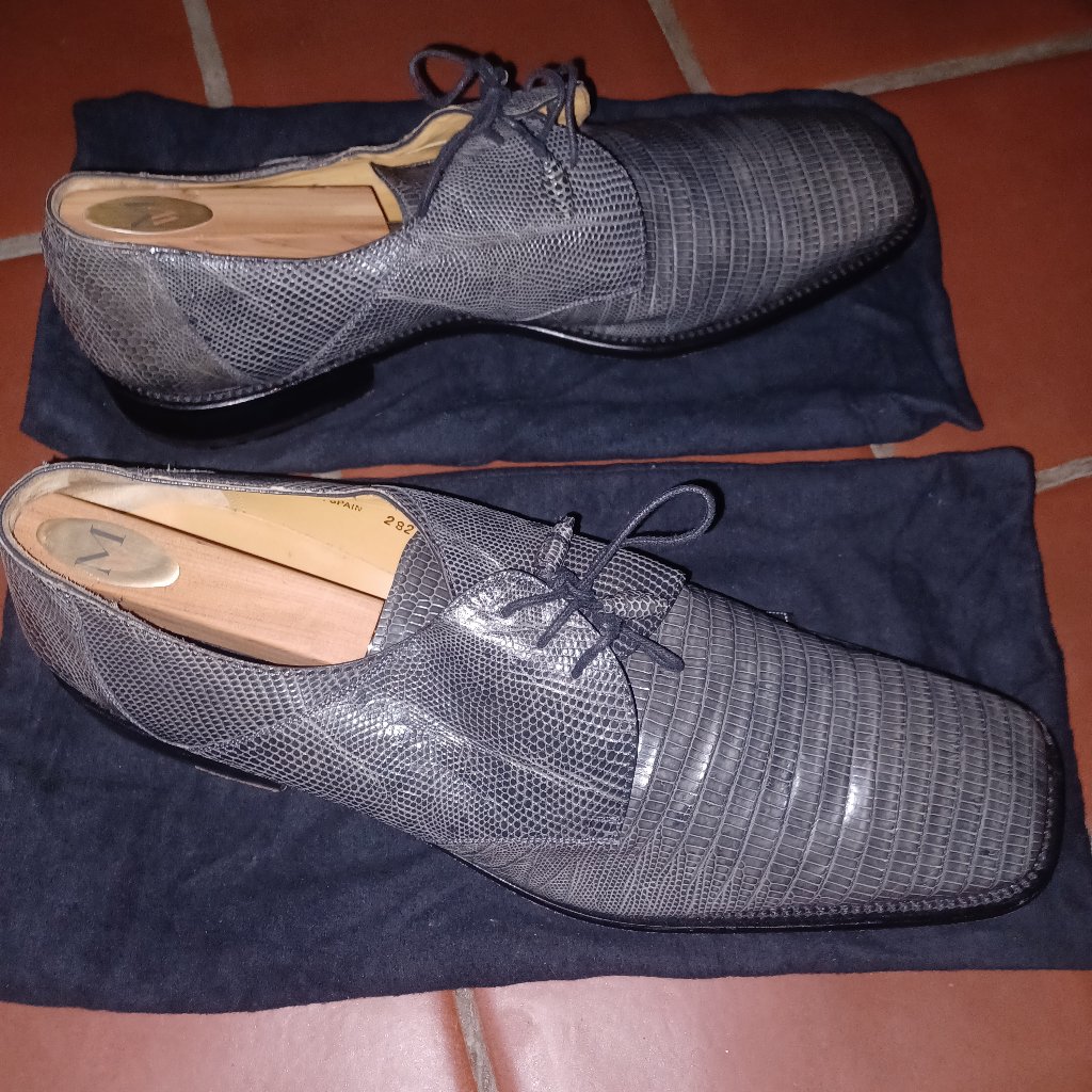 Mezlan Platinum Genuine Lizard Men's Oxford Size 15